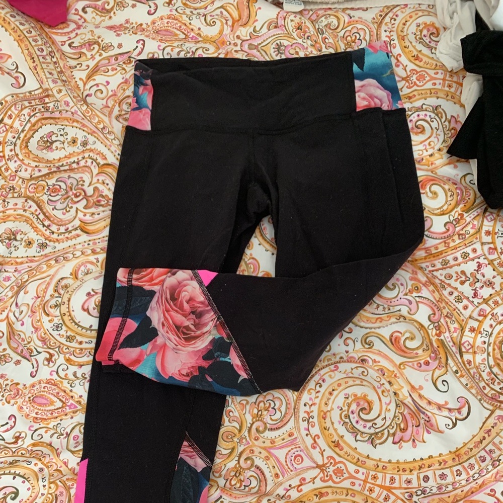 Lululemon neon pink floral pattern